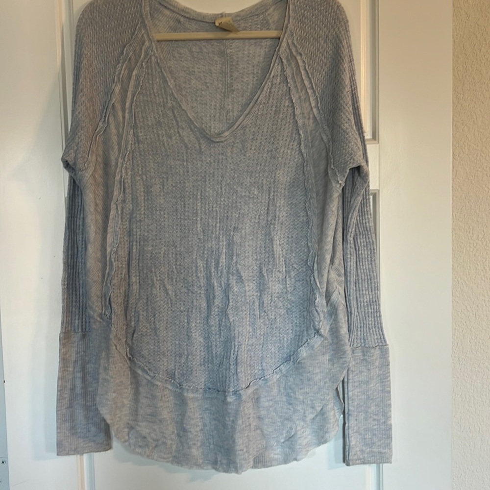Free people light blue thermal top